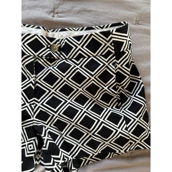 J CREW 00 Black Diamond Print Chino Shorts Dress Short - Picture 2 of 5